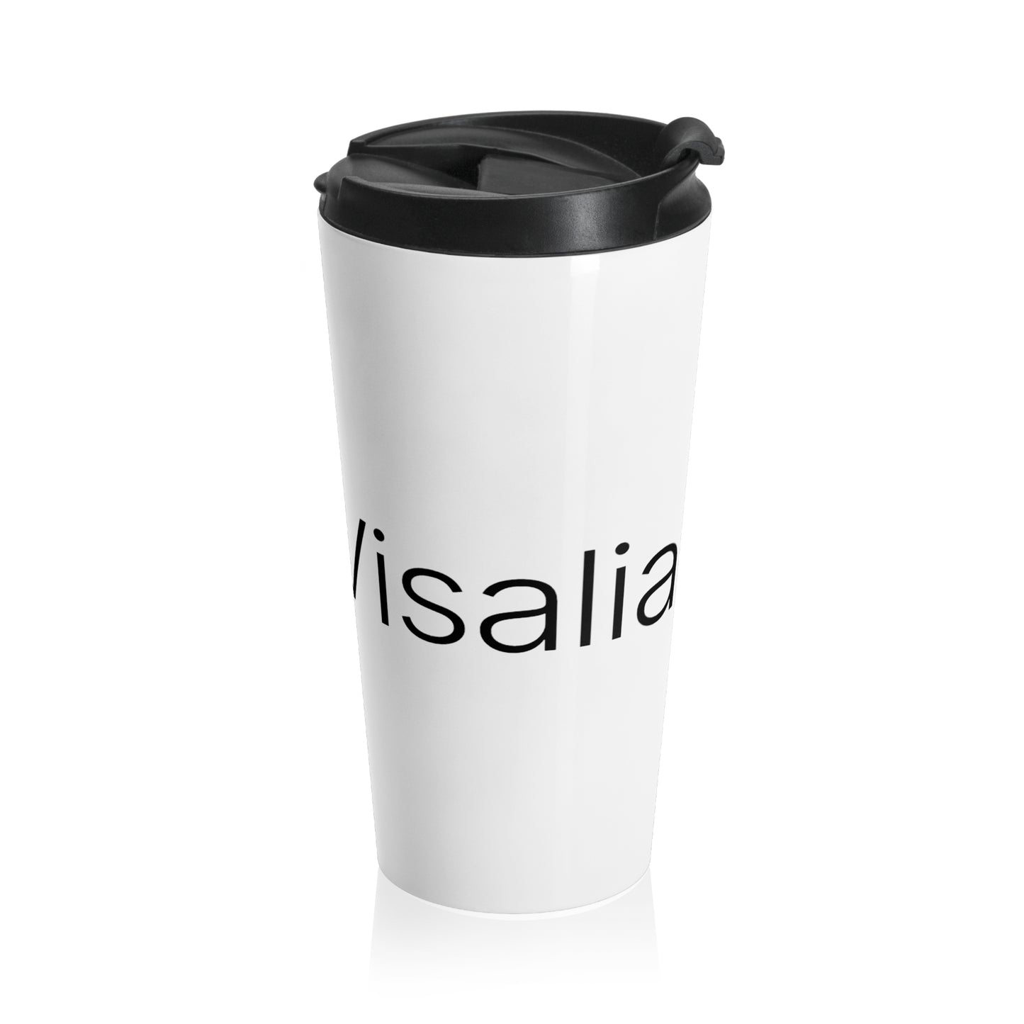 TedxVisalia White Stainless Steel Travel Mug