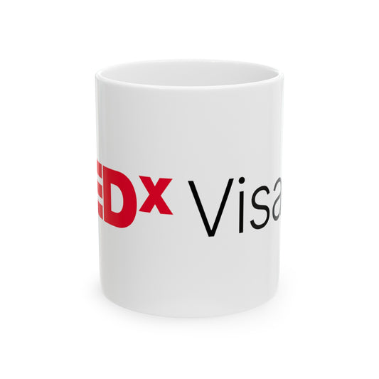 TedxVisalia White Ceramic Mug, (11oz, 15oz)