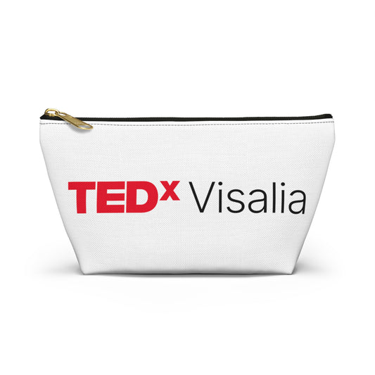 TedxVisalia White Accessory Pouch w T-bottom