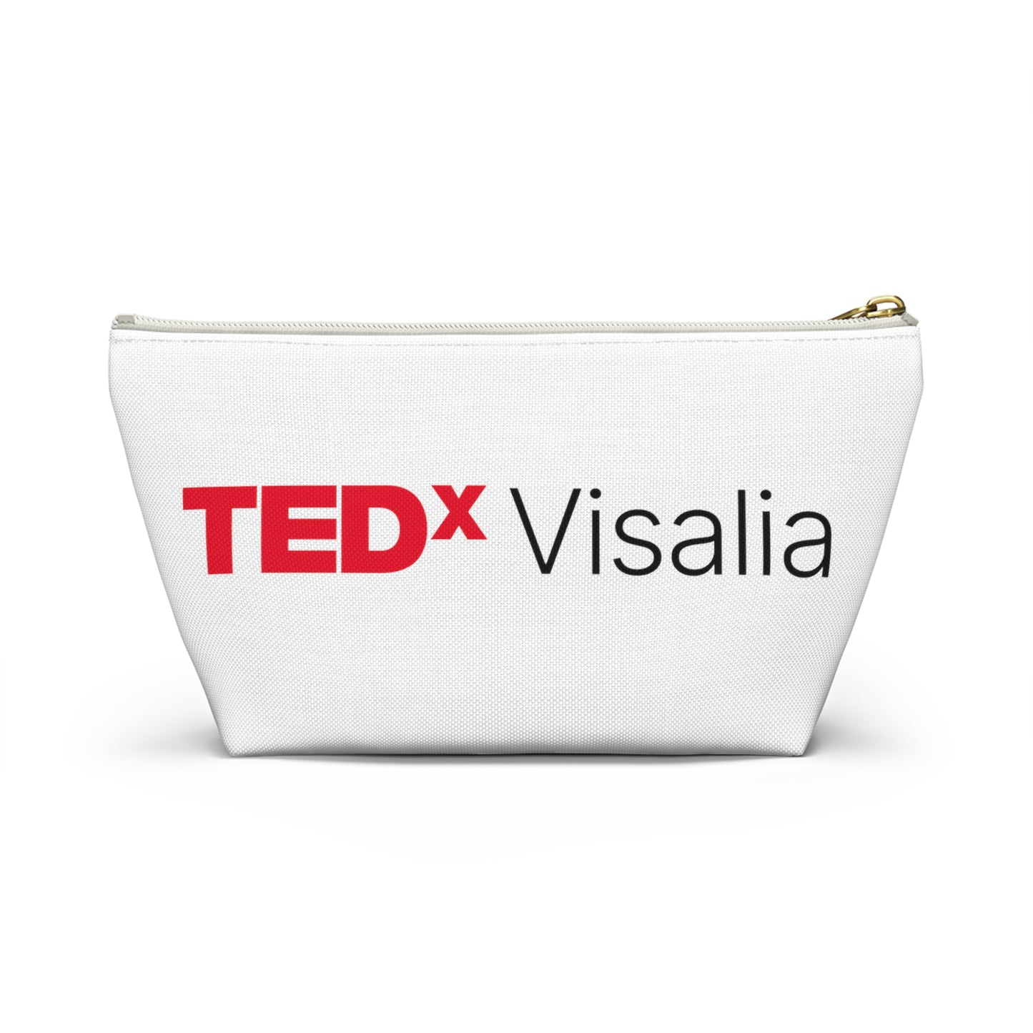 TedxVisalia White Accessory Pouch w T-bottom