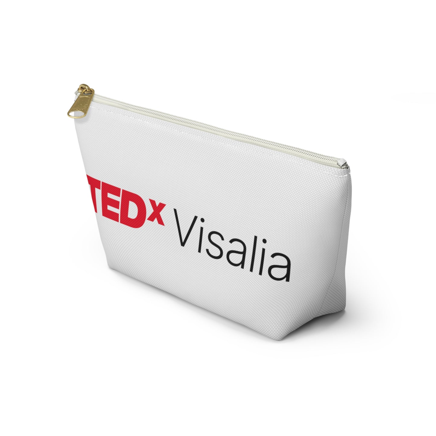 TedxVisalia White Accessory Pouch w T-bottom