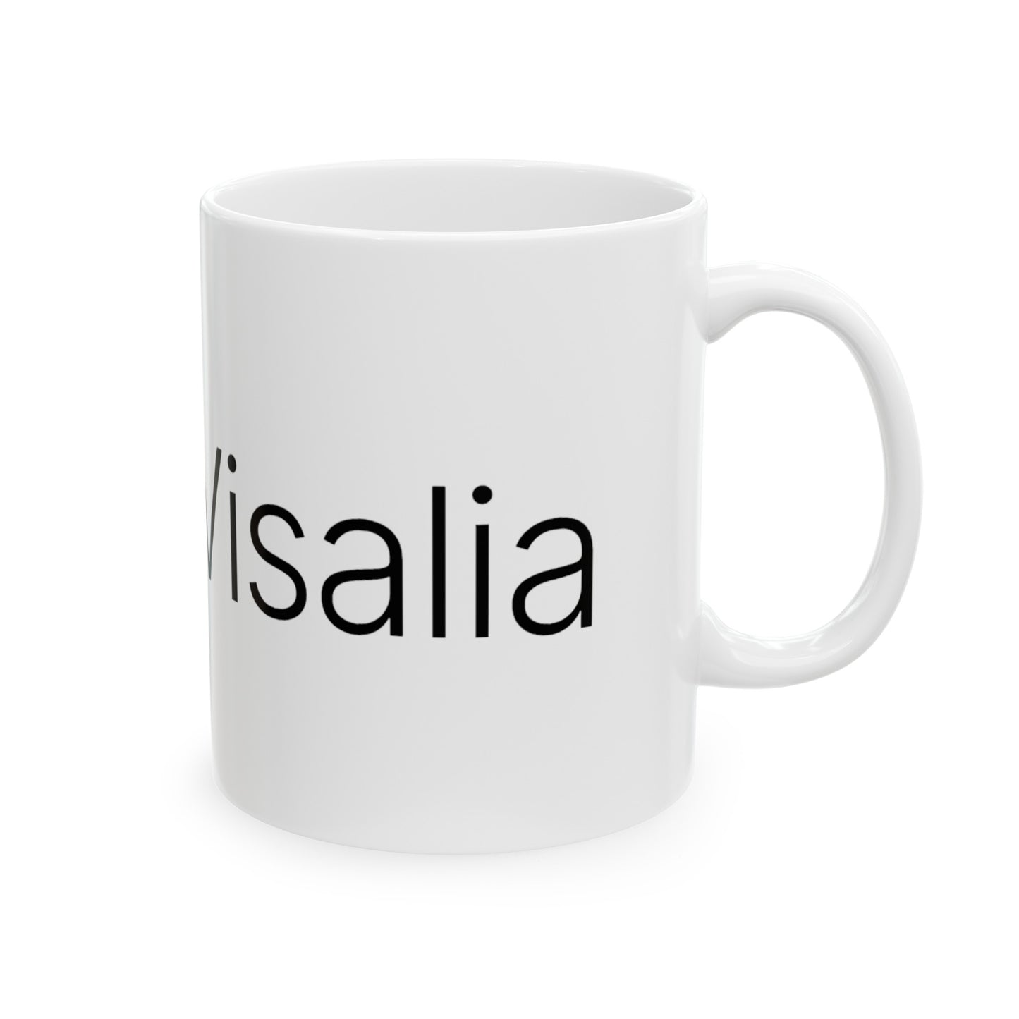 TedxVisalia White Ceramic Mug, (11oz, 15oz)