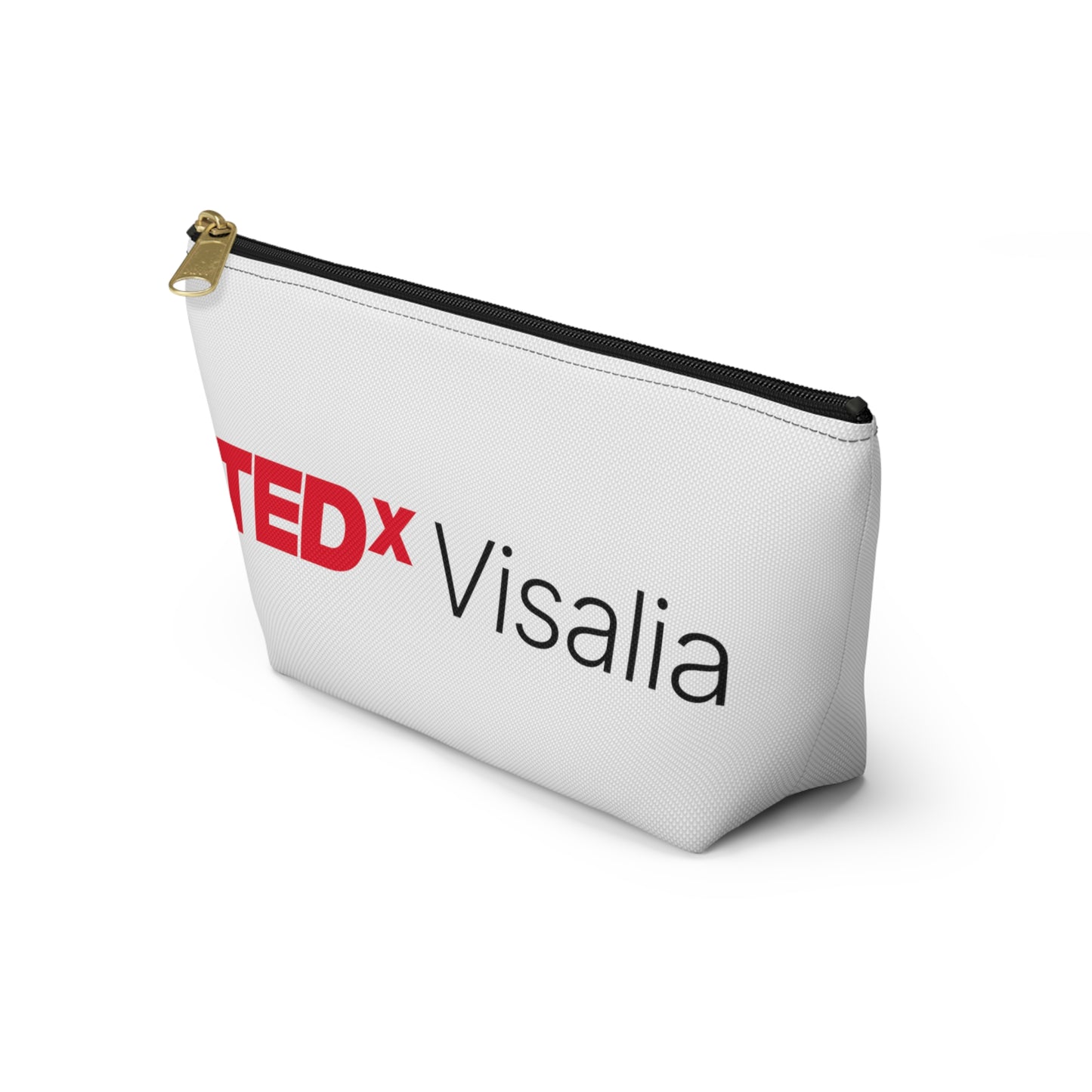 TedxVisalia White Accessory Pouch w T-bottom