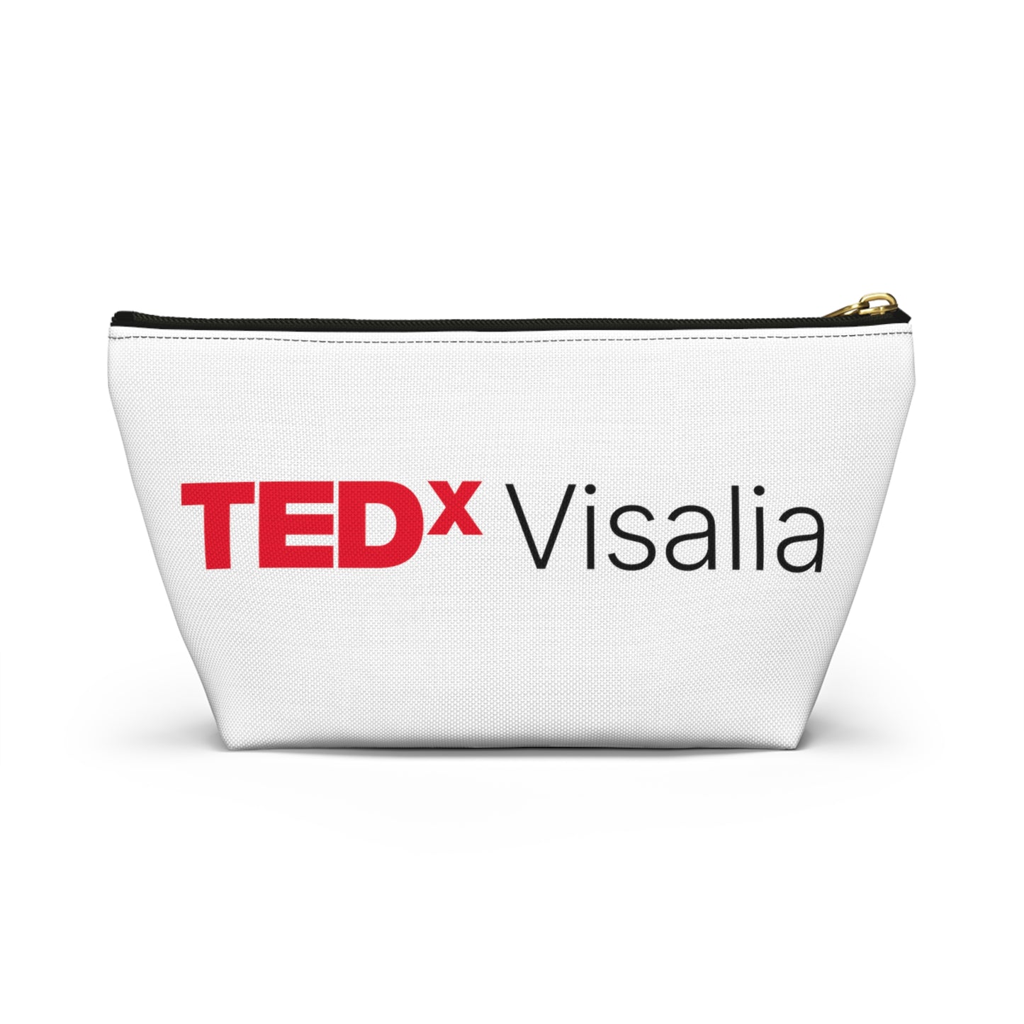 TedxVisalia White Accessory Pouch w T-bottom