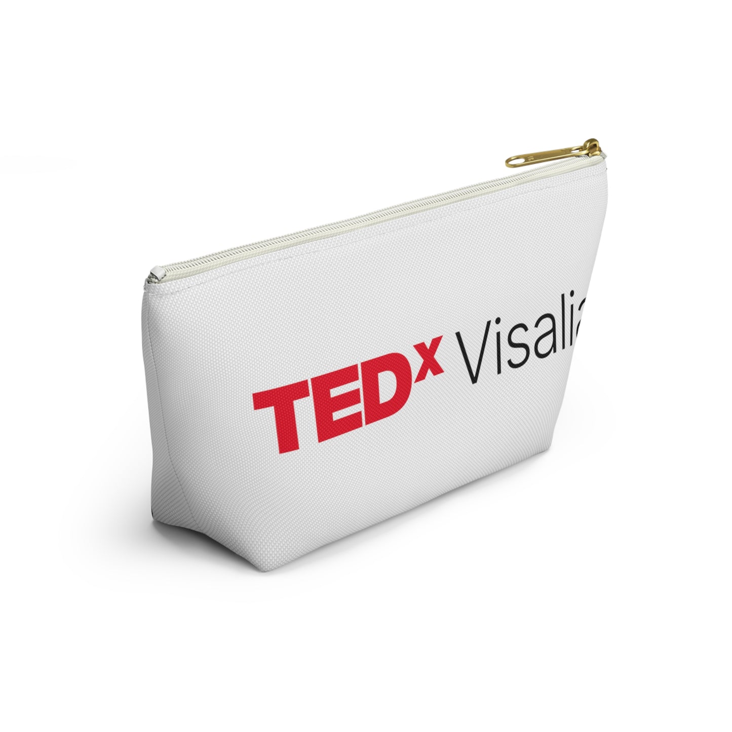 TedxVisalia White Accessory Pouch w T-bottom