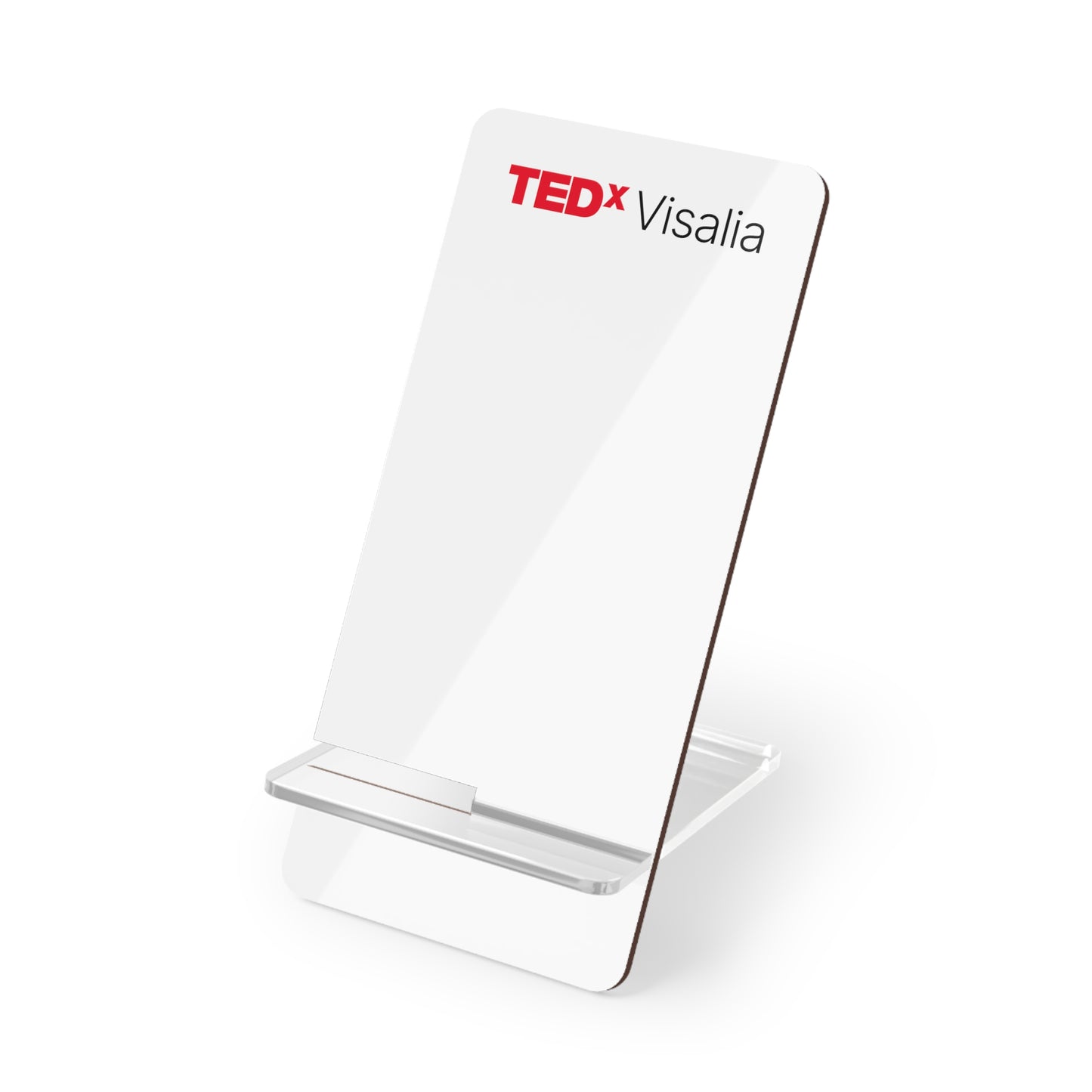 TedxVisalia White Mobile Display Stand for Smartphones