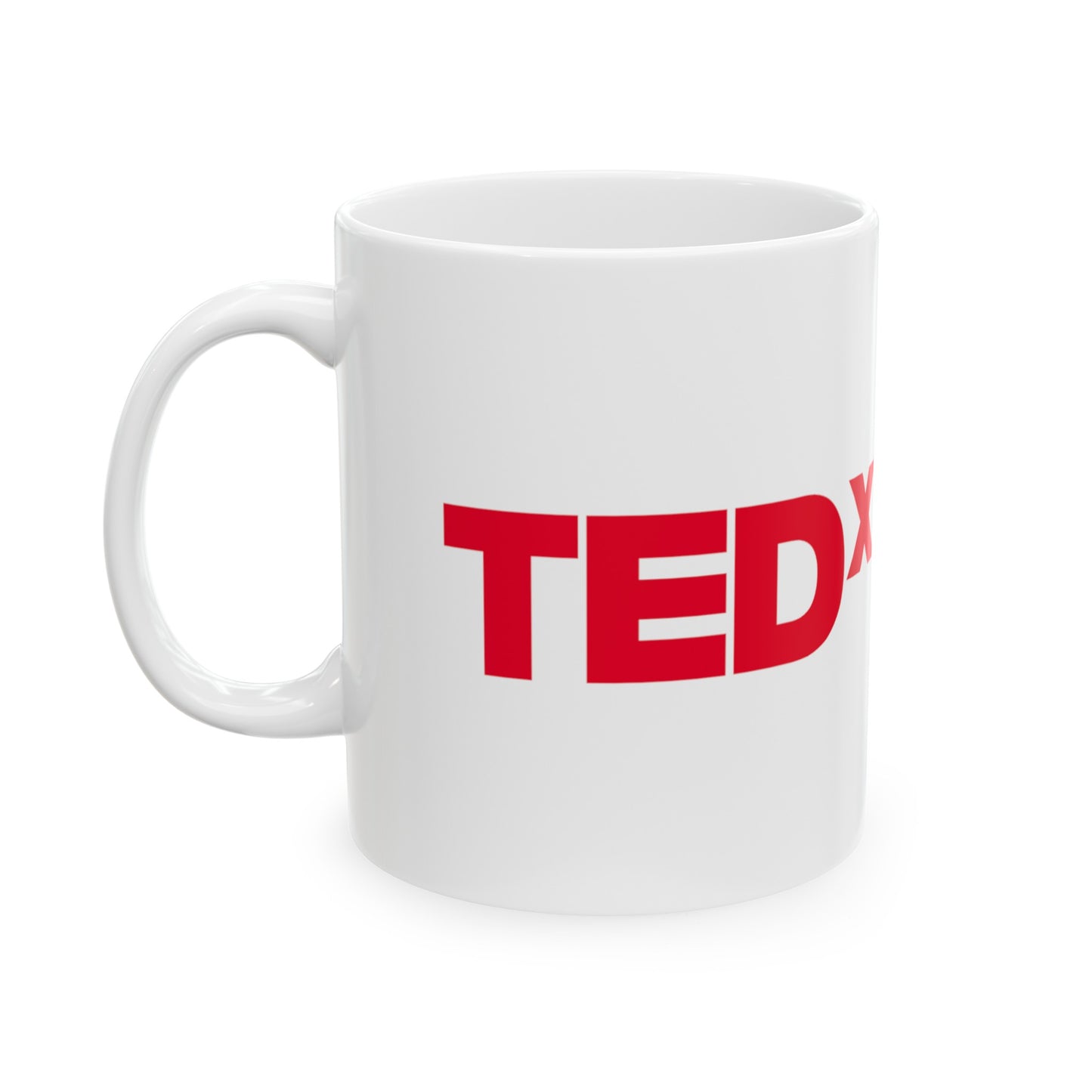 TedxVisalia White Ceramic Mug, (11oz, 15oz)