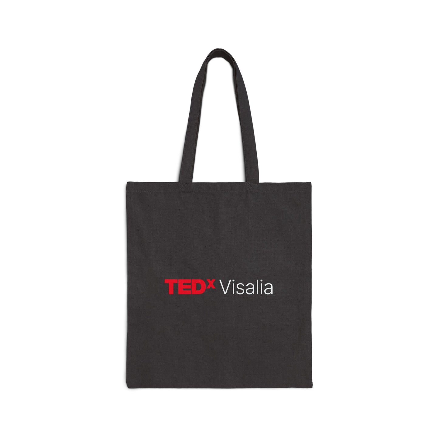 TedxVisalia Black Cotton Canvas Tote Bag