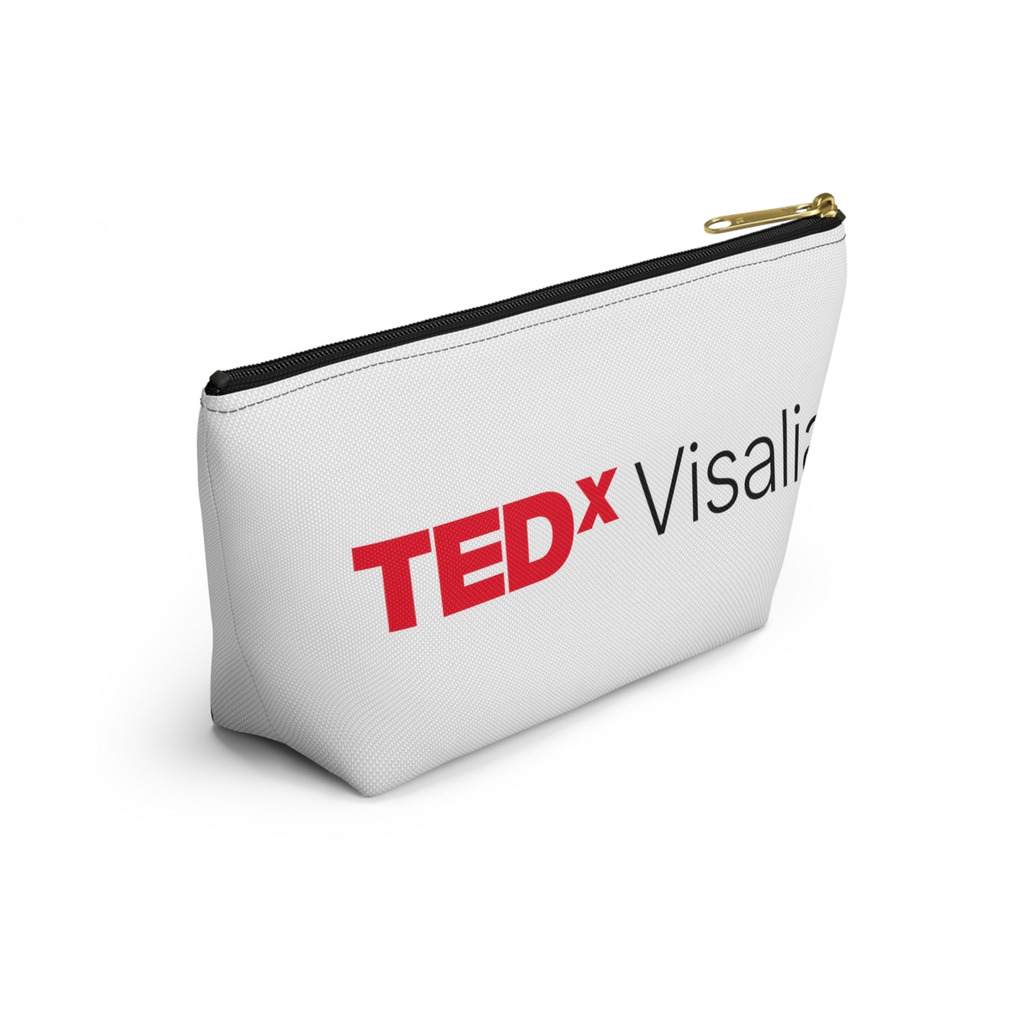 TedxVisalia White Accessory Pouch w T-bottom