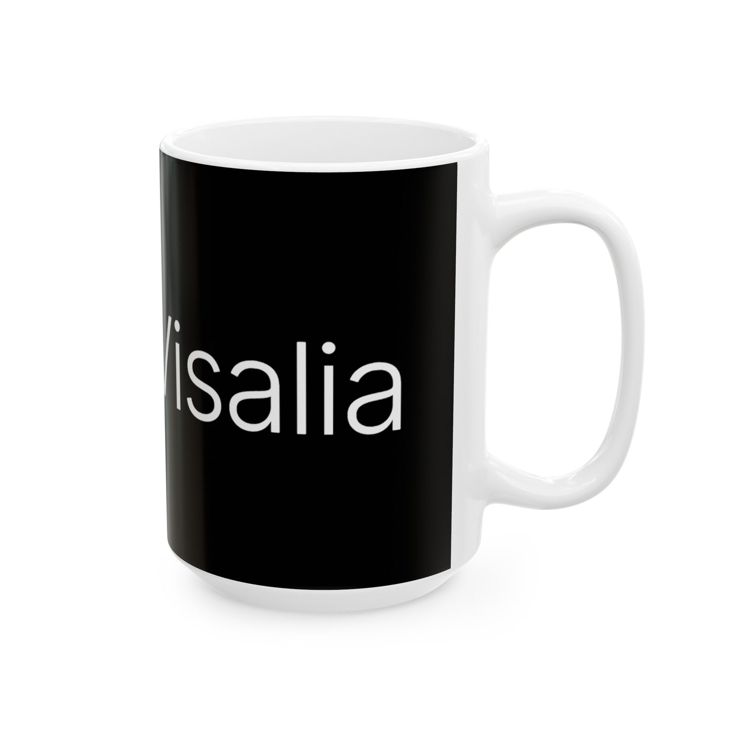 TedxVisalia Black Ceramic Mug, (11oz, 15oz)